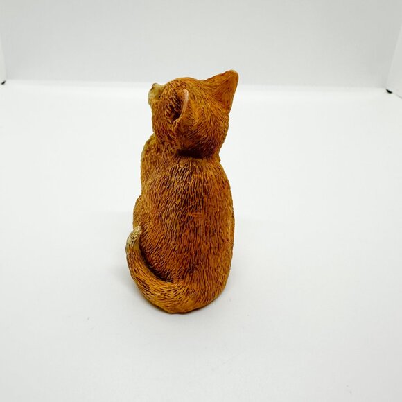 SOLD Vtg Sherratt Simpson England Orange Cat Ginger Sitting Sandicast Stone - Picture 4 of 7